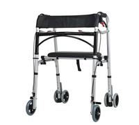 Mobility Scooters Upright Walker, Stand Up Folding Rollator Back Erect Rolling Mobility Walking Aid with Seat, Adjustable Handle for Seniors and Impaired