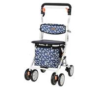 Mobility Scooters Walkers for Seniors, Foldable Walker with Seat, Rollator with Durable Aluminum, All-Terrain Upright(Blue)