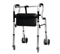 Mobility Walker Walker for Seniors with Seat and Wheels Portable Lightweight Folding Seniors Step Assist for House Outdoor Disability Aids Walkers,B-4rounds