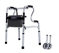 Mobility Walker Walker for Seniors with Seat and Wheels Portable Lightweight Folding Seniors Step Assist for House Outdoor Disability Aids Walkers,B-2rounds