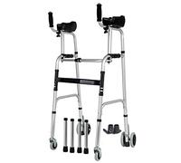Mobility Walker Walking E with Wheels, Y Folding Four Wheel Rollator S Lightweight Portable Toilet Safety ES for Elderly Handicap Rehabilitation Auxiliar Walking Aid Pur-Black-D