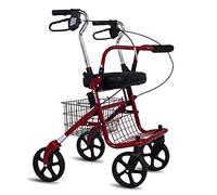 Mobility Walker Wheel Rollator for The Elderly - Aluminum Folding Walker, Height Adjustable Mobility Walking Aid Wheel Rollator Double The Comfort