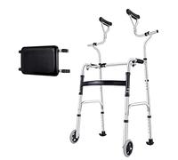 Mobility Walker Wheel Walking e with Armrest Support Pad Walking Aid Height Adjustable Thick Aluminum Alloy Rehabilitation Auxiliary Elderly (B)