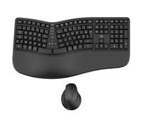 MOBILKTY Lab - Ergo C30W - Combination of Keyboard and Mouse, Wireless, Ergonomic, AZERTY, Wrist Rest, Ergonomic Arrangement, Adjustable Keyboard Tilt, Adjustable DPI, Windows