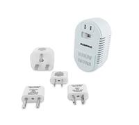 MOBIMANN 25W/1875W Dual Wattage Travel Voltage Converter, Step Down 220V to 110V, Overheat & Overload Protection, Includes 4 Universal Travel Plugs, White, MM-111