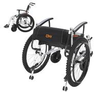 MobiQuip All Terrain, Lightweight, Folding, Manual Self Propelled Aluminium Wheelchair, Quick Release Wheels, Silver Frame, 20 inch Seat.