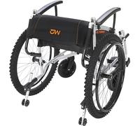 MobiQuip All Terrain, Lightweight, Folding, Manual Self Propelled Aluminium Wheelchair, Quick Release Wheels, Silver Frame, 18 inch Seat.