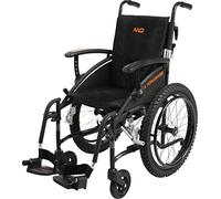 MobiQuip All Terrain Mini Children's Wheelchair, Self-Propelled - Black Frame, Small 14" Seat - Lightweight, Aluminium Folding Frame - Easy-Fold & Quick Release - Pneumatic Tyres & Ergonomic Design