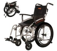 MobiQuip All Terrain Mini Children's Wheelchair, Self-Propelled - Silver Frame, Small 14" Seat - Lightweight, Aluminium Folding Frame - Easy-Fold & Quick Release - Pneumatic Tyres & Ergonomic Design