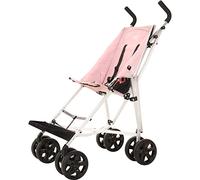 MobiQuip XL Disability Pushchair, Pink - Special Needs Stroller for Older Children up to 50kg - Lightweight Folding Aluminium Frame - Adjustable Footplate & 5-Point Harness - Smooth & Portable