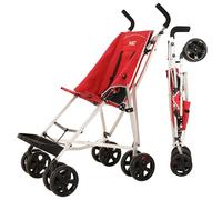 MobiQuip XL Disability Pushchair, Red - Special Needs Stroller for Older Children up to 50kg - Lightweight Folding Aluminium Frame - Adjustable Footplate & 5-Point Harness - Smooth & Portable