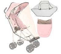 MobiQuip XL Pushchair All Weather Accessories Pack - Sun Hood with Vision Panel & Rain Cover - Year-Round Official Accessories for MobiQuip XL Special Needs Buggy - Coordinates with Pink XL Stroller