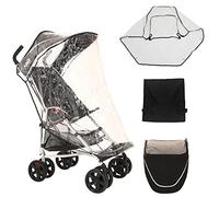 MobiQuip XL Pushchair Travel Accessories Pack, Sun Hood with Vision Panel, Protective Rain Cover, Handy Storage Basket, to Fit MobiQuip XL Buggy, Co-ordinates with Black XL Stroller