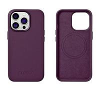 Mobiskin case compatible with Apple iPhone 14 PRO MAX (6.7 inch), phone case, cover with genuine leather, ultra-slim protective case, bumper, dark purple