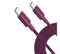 MOBISTAR USB C to USB C Charging Cable 1M, 60W / 3A Type C Charger Cable 2.0 Fast Charging, Nylon Braided Lead for iPhone 15 Pro Max, 15 Pro, 15 Plus, 15, MacBook Pro, iPad (Purple, 1M)