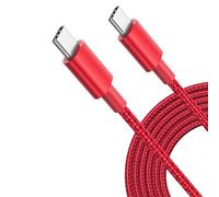MOBISTAR USB C to USB C Charging Cable 2M, 60W / 3A Type C Charger Cable 2.0 Fast Charging, Nylon Braided Lead for iPhone 15 Pro Max, 15 Pro, 15 Plus, 15, MacBook Pro, iPad (Red, 2M)