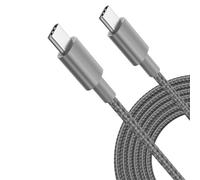 MOBISTAR USB C to USB C Charging Cable 3M, 60W / 3A Type C Charger Cable 2.0 Fast Charging, Nylon Braided Lead for iPhone 15 Pro Max, 15 Pro, 15 Plus, 15, MacBook Pro, iPad (Grey, 3M)