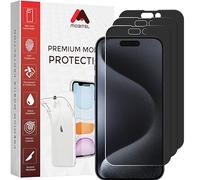 Mobitel 3-Pack Anti-Spy Privacy Screen Protector, 9H Tempered Glass, Anti-Scratch, Anti-Water, Case Friendly (iPhone 15 Pro Max)