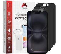 Mobitel 3-Pack Anti-Spy Privacy Screen Protector, 9H Tempered Glass, Anti-Scratch, Anti-Water, Case Friendly (iPhone 16)