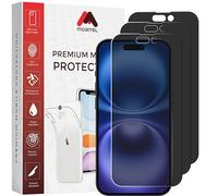 Mobitel 3-Pack Anti-Spy Privacy Screen Protector, 9H Tempered Glass, Anti-Scratch, Anti-Water, Case Friendly (iPhone 16 Plus)