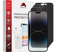 Mobitel 3-Pack Anti-Spy Privacy Screen Protector, 9H Tempered Glass, Anti-Scratch, Anti-Water, Case Friendly (iPhone 14 Pro)