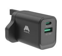 Mobitel 45W GaN USB C Charger Plug UK, Dual Port Fast Charger with USB-C & USB-A PD QC Wall Adapter for iPhone 17 16 15 14 Pro Max Samsung S25 S24 Ultra iPad Pixel MacBook Air Travel Plug (Black)