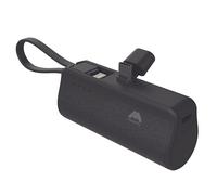 Mobitel 5000mAh Mini Portable Power Bank with USB C Input Built-in Type C Connector and iPhone-Compatible Cable Pocket-Sized Backup Battery Pack Compaitble for iPhone and Android Devices