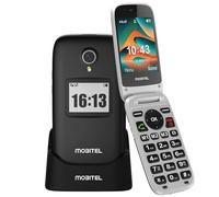 Mobitel 8010 4G Big Button Flip Phone for Seniors SIM Free Unlocked Mobile Phone with SOS Emergency Button Easy to Use Elderly Loud Speaker Long Battery Type C Dock Charger (Black)