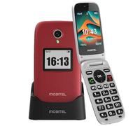 Mobitel 8010 Senior Mobile Phone Big Button Flip Phone for Elderly 4G SIM Free Unlocked Phone SOS Emergency Button 1400mAh Long Standby | Loud Speaker Easy to Use USB Type C Charging Dock (Red)
