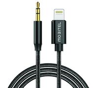 Mobitel Aux Cable for iPhone in Car Aux to iPhone Connector Cable 3.5mm Headphone Jack Adapter Nylon Braided Audio Cord Cable For iPhone 14 13 12 11 Car Stereo Speakers Headphones iPad (1M)