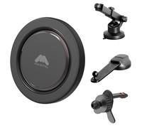 Mobitel MagSafe Magnetic Car Phone Holder 3-in-1 Dashboard Windshield & Air Vent Mount Ultra-Strong Magnet 360° Adjustable Rotation One-Hand Operation Compatible with iPhone & Android Smartphones