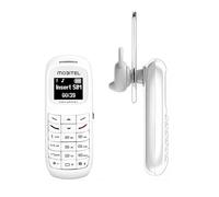 Mobitel Nano Mini Mobile Phone Thumb Size 2G GSM SIM Free Unlocked with Bluetooth Dialer Magic Voice Changer Long Battery Life Multi-Language Support Compact Backup Phone for Travel & Gifts (White)