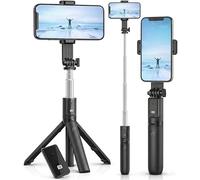Mobitel Selfie Stick Tripod with Wireless Remote, 3 in 1 Portable Phone Tripod Stand, Extendable 72.5cm Bluetooth Selfie Stick with 360° Rotation for iPhone Samsung Android, Travel Vlogging