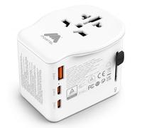Mobitel Universal Travel Adapter Worldwide 20W USB C PD, World Travel Plug Adapter for UK EU USA Australia, International Travel Charger with 2 USB A for iPhone Samsung iPad Tablet Power Bank