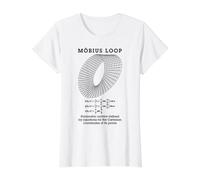 Mobius Loop Moebius Strip Band Math Teacher Nerd Science Value Graphic T-Shirt, Women, White, M
