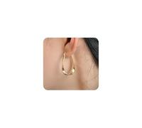 Mobius Post Hoop Earring for Women Dainty Minimalist Aesthetic Geometric Twist Earring Lightweight Polished Plain Hoop Earrings Statement Jewelry Gifts, Medium, Alloy Steel, No Gemstone