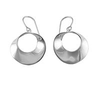 Mobius Strip Infinity 925 Sterling Silver Solid Circle Earrings for Women