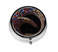 Mobius Strip Mini Round Pill Box, can be Put into Wallet, Pocket, Light and Convenient, 3 Compartment Pill Box, Portable Pill Box,