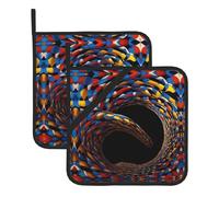 Mobius Strip Washable Pot Holder Set, Heat Resistant Pot Holder Accessories 2-Piece Set, Cooking Oven Grill Mat, 8 * 8 Inch