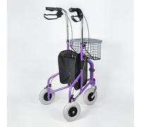 MobiWalk® 3-Wheeled Tri Walker Rollator | Walking Frame for The Elderly and Handicapped Users | Three Wheel Folding Mobility Walker | Mobility Aids for The Home | Carry-on Bag and Lockable Brakes