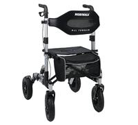 MobiWalk® Outdoor Rollator with Pneumatic Wheels, Dual Brakes & Suspension | Very Sturdy Frame for Bigger Builds | Not Suitable for Petite Seniors