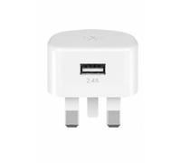 MOBIX LONDON Wall Charger with Single USB-A Port, 2.4A, White, Model MX0254