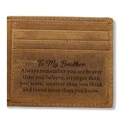 Moblade Engraved Wallet for Men Husband Boyfriend Dad Son Brother Birthday Gift Idea Brown Wallet for Brother