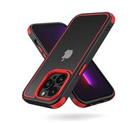 MobNano Compatible with iPhone 13 Pro 5G, Ultra Thin Hybrid Case, Soft TPU Shockproof Bumper Anti Scratch Cover for iPhone 13 Pro - Black Red