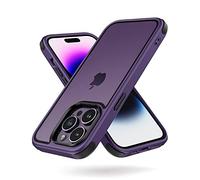 MobNano Compatible with iPhone 14 Pro 5G, Ultra Thin Hybrid Case, Soft TPU Shockproof Bumper Anti Scratch Cover for iPhone 14 Pro - Purple/Black