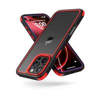 MobNano Compatible with iPhone 16 Pro, Ultra Thin Hybrid Case, Soft TPU Shockproof Bumper Anti Scratch Cover for iPhone 16 Pro - Black/Red