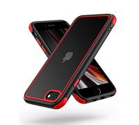 MobNano Compatible with iPhone SE 2020/2022 5G and iPhone 7/8, Ultra Thin Hybrid Case, Soft TPU Shockproof Bumper Anti Scratch Cover for iPhone 7/8/SE2020/SE2022 - Black/Red
