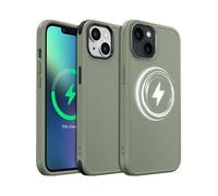 MobNano for iPhone 13/14 Case, Compatible with MagSafe, Frosted Matte Shockproof Case, 2 Replaceable Colour Styles, Anti-Scratch Bumper Slim Fit Protection iPhone 13/14 Cover - Olive Green