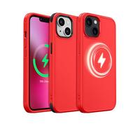 MobNano for iPhone 13/14 Case, Compatible with MagSafe, Frosted Matte Shockproof Case, 2 Replaceable Colour Styles, Anti-Scratch Bumper Slim Fit Protection iPhone 13/14 Cover - Red