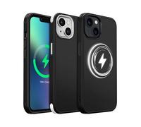 MobNano for iPhone 13/14 Case, Compatible with MagSafe, Frosted Matte Shockproof Case, 2 Replaceable Colour Styles, Anti-Scratch Bumper Slim Fit Protection iPhone 13/14 Cover - Black